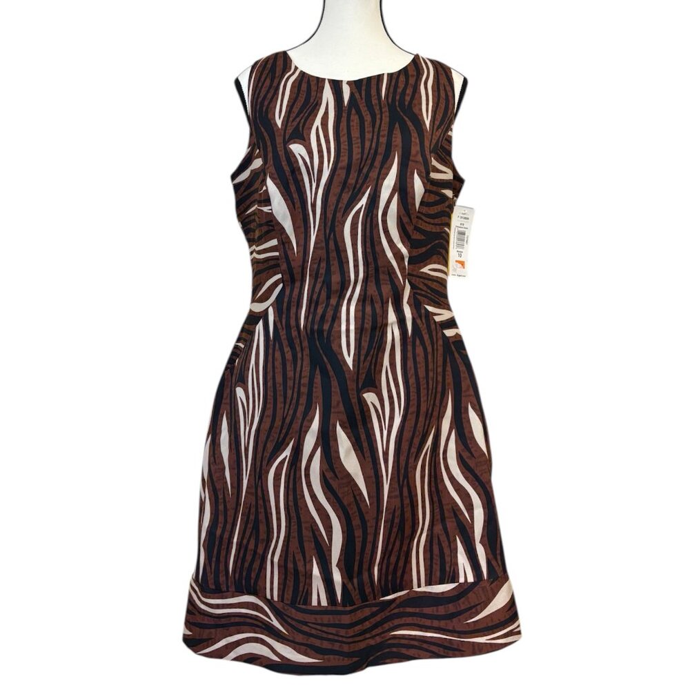 Bianca Nygard Brown & Cream Print Sleeveless Dress (10)